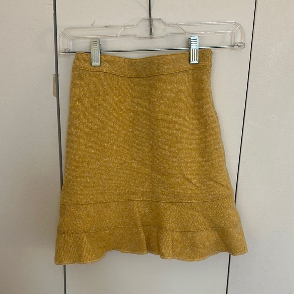 Girls Simonetta Yellow A-Line Mini Skirt with Ruffled Hem size 65